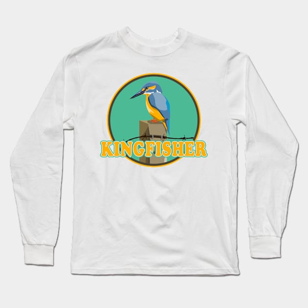 Kingfisher Long Sleeve T-Shirt by mailboxdisco